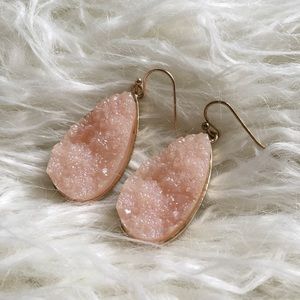 Pink Raw Crystal Earrings